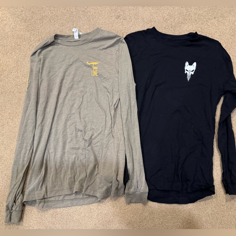 Nine Line Men's Long Sleeve Tees - Black and Tan -lot sold together